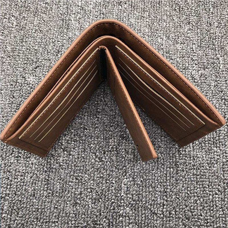 Vintage Men's Wallet With Three Doors In Soft Brown Leather