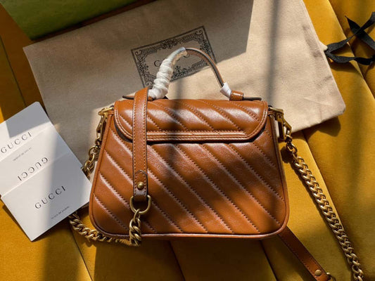 Gucci GG Marmont Mini Top Handle Bag 583571 21x15.5x8cm