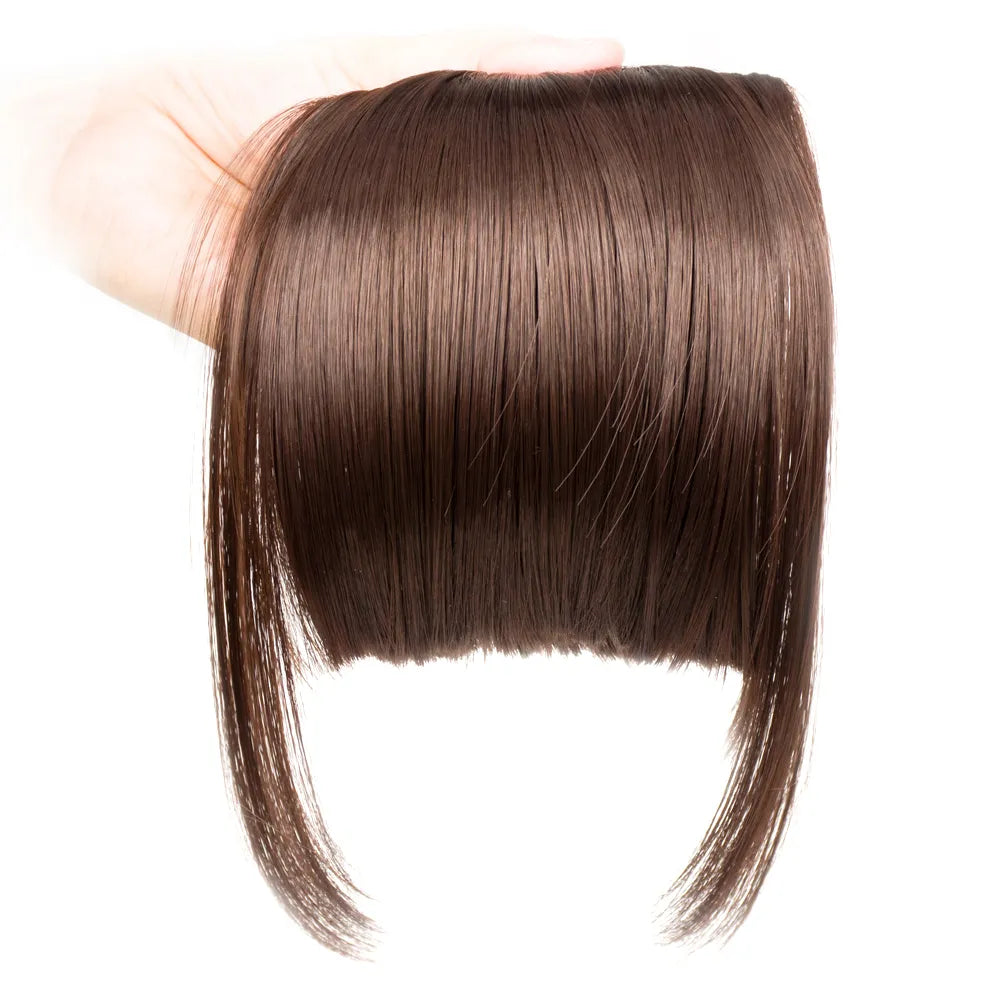 Clip In Hair Bangs Hairpiece Synthetic Blunt Bangs Hair Piece
