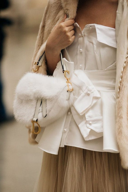 Dior Winter Saddle Bag In White