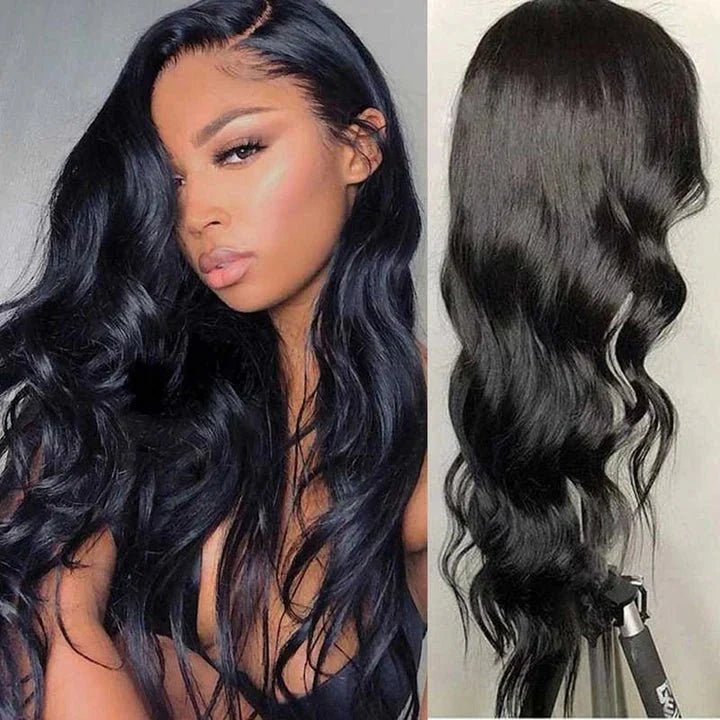 Classical Mid-part Body Wave Human Hair Wig