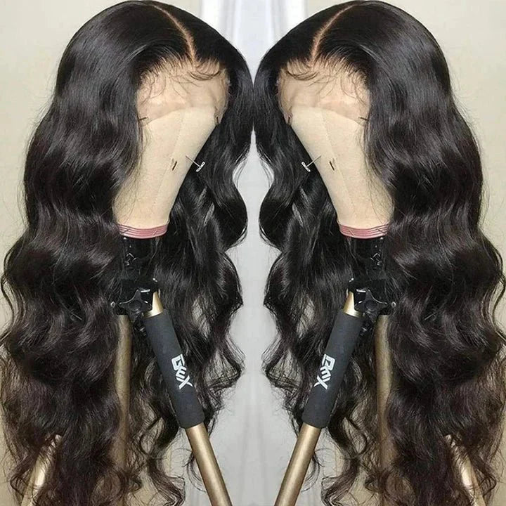 Classical Mid-part Body Wave Human Hair Wig