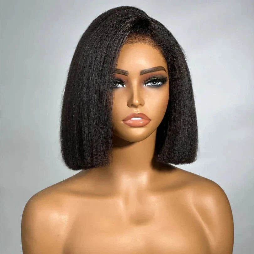 Easily Care Kinky Straight Bob Wigs