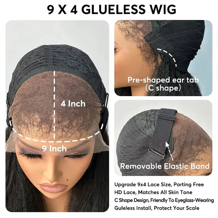 Kinky Straight Lace Front Long Wigs