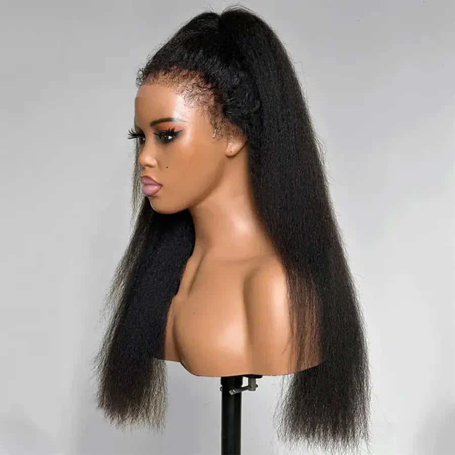 Kinky Straight Lace Front Long Wigs