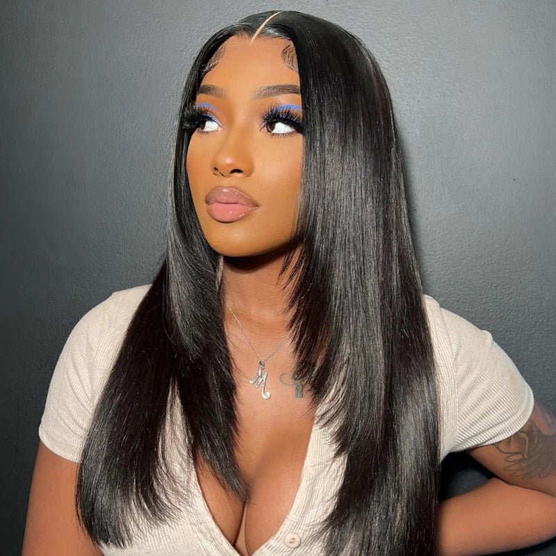 Layered Bone Straight Lace Front Wigs