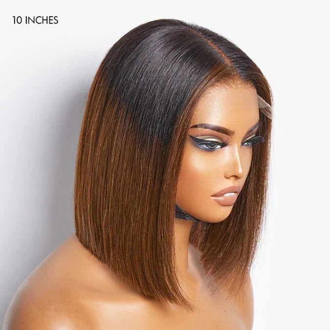 Ombre Highlight Silky Blunt Cut Bob Wigs