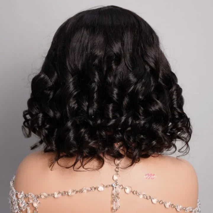 Short Bob Human Hair Loose Body Wave Pre Cut Wig