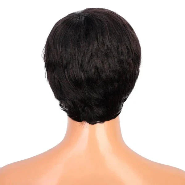 Short Pixie Cut Human Hair with Bangs