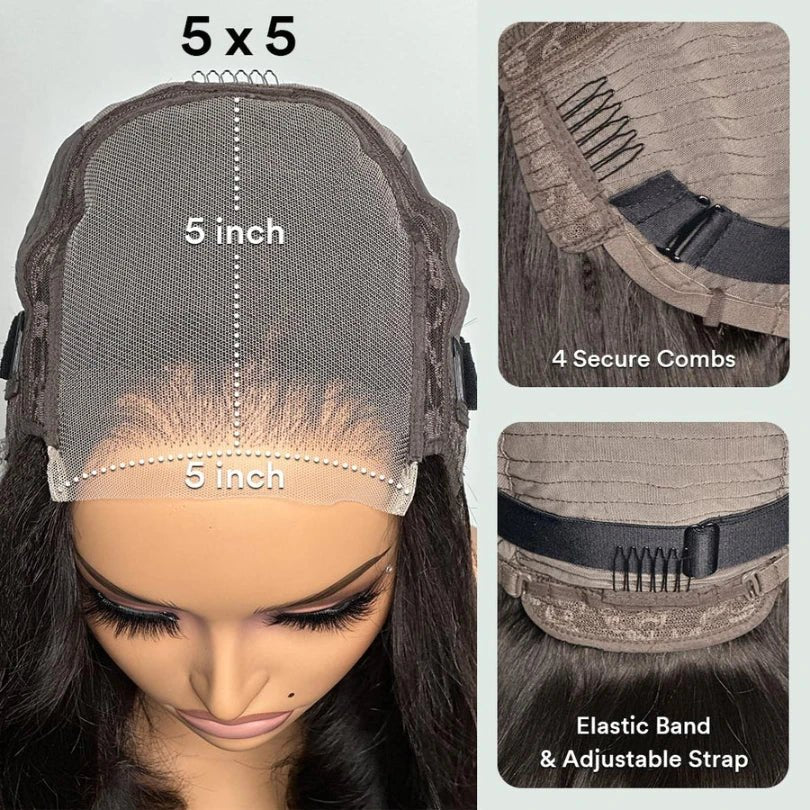 Shoulder Length Body Wave 5x5 Lace Closure Wig