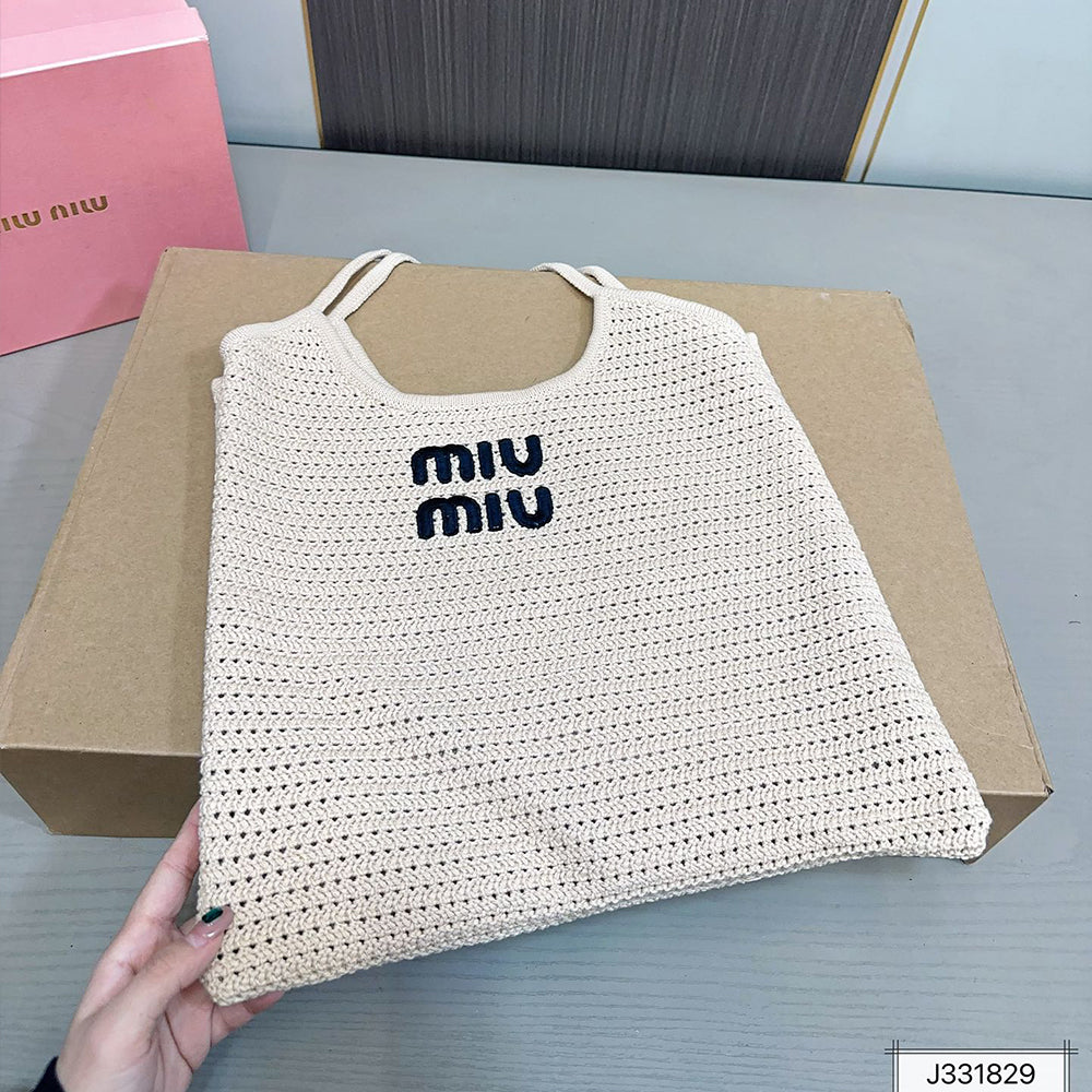 MIUMIU Woven Tote Bag 35x31cm