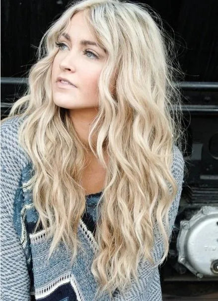 New Fashion Custom Long Beach Wavy Silk Top Full Lace Wig 100% Human Hair 22 Inches