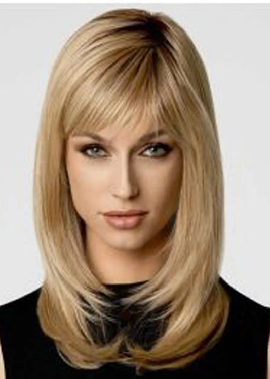 Classical Bob  Natural Straight Medium Synthetic Hair Capless Wigs 14 Inches