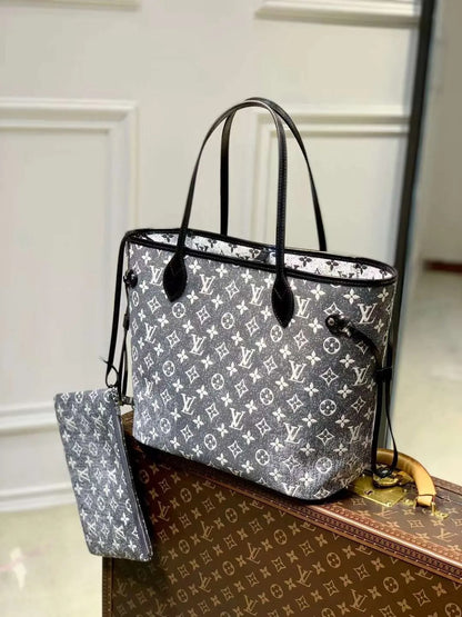 Louis Vuitton Neverfull Monogram Jacquard Denim