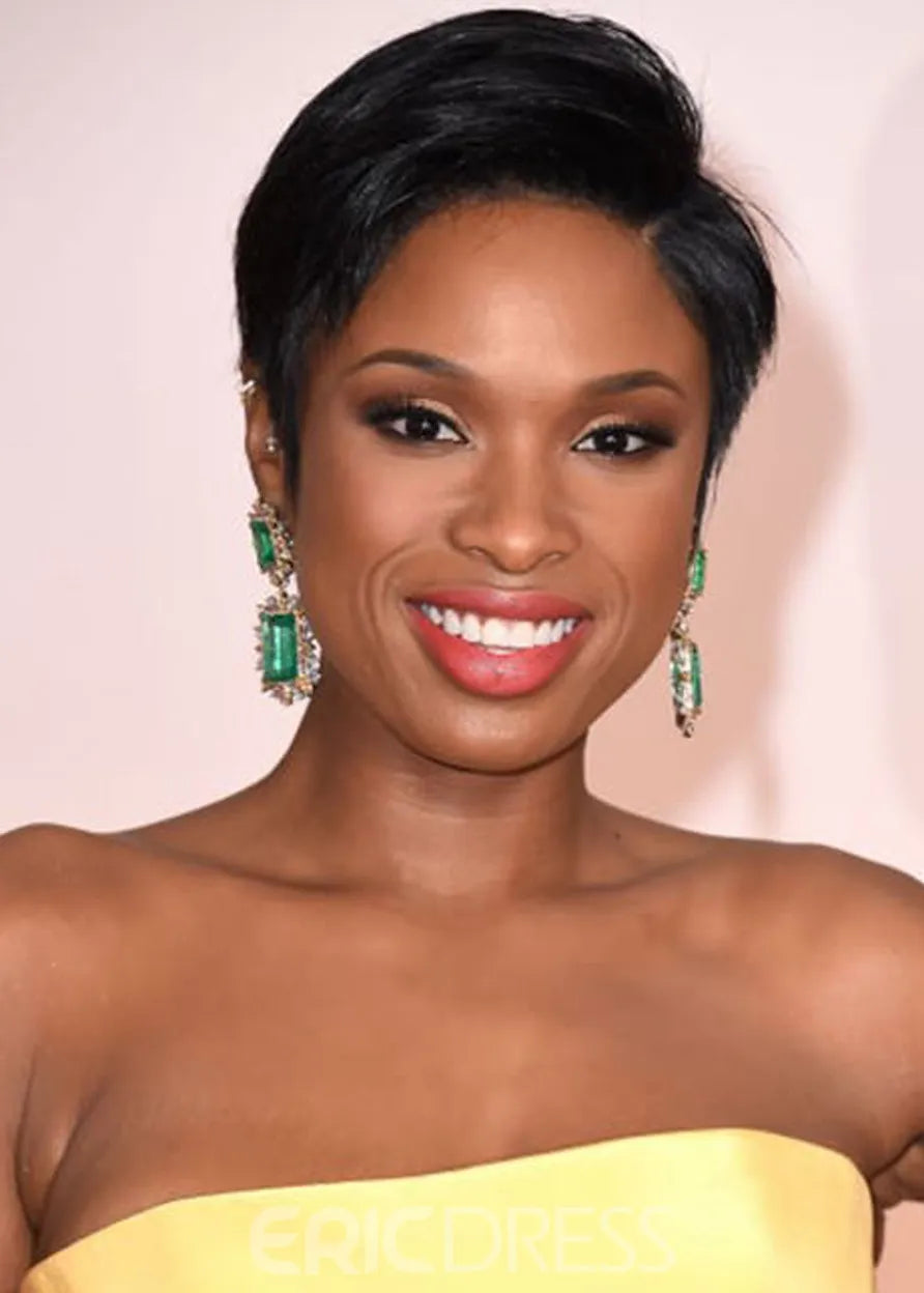 Short Pixie Straight Wigs 100% Human Hair Wigs Lace Front Wigs 8inch