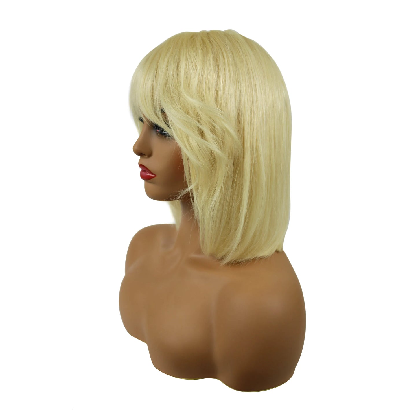 Short Natural Elegant Bob Straight Human Hair Capless Women Wig 10 Inches