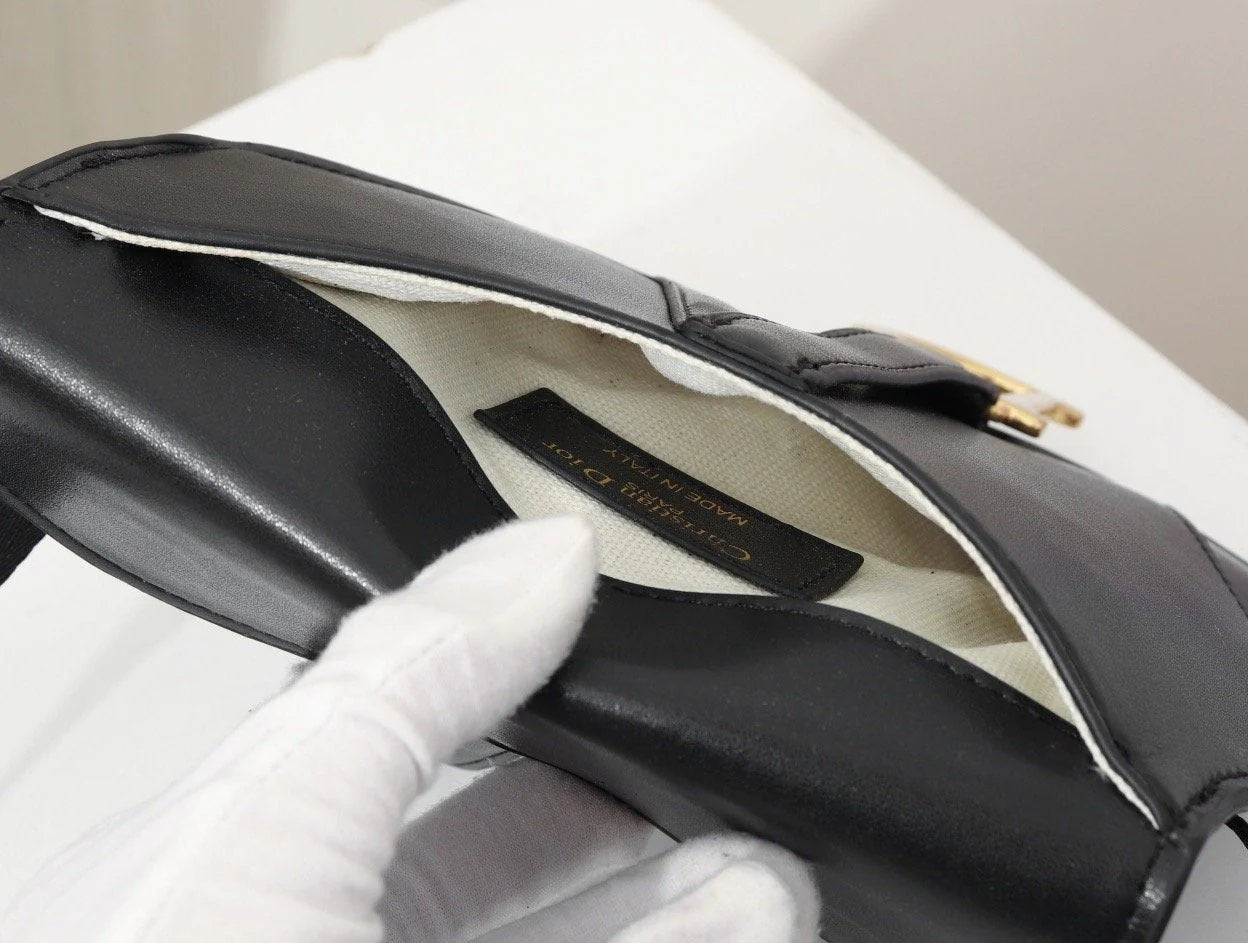 Dior Black Leather Mini Saddle Bag