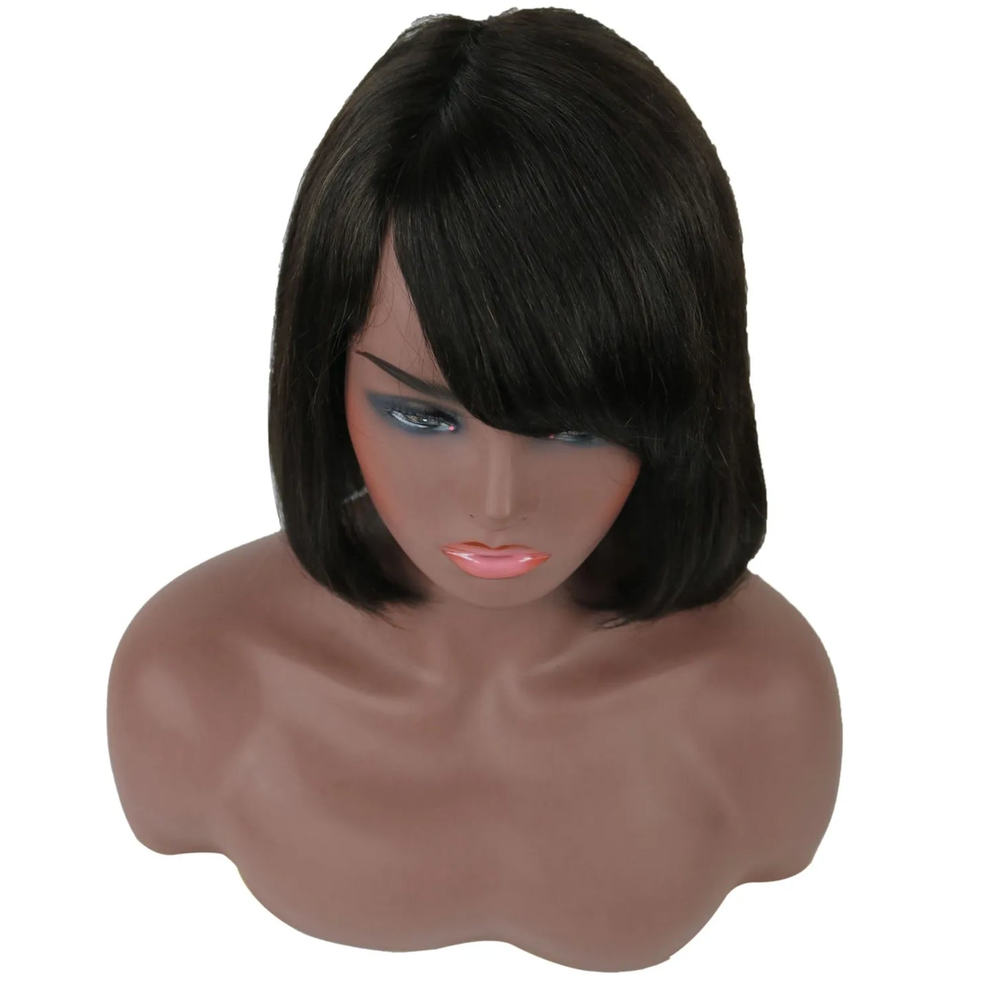 Taraji Henson Short Straight Bob Hair Style Human Hair Capless Wigs 10 Inches