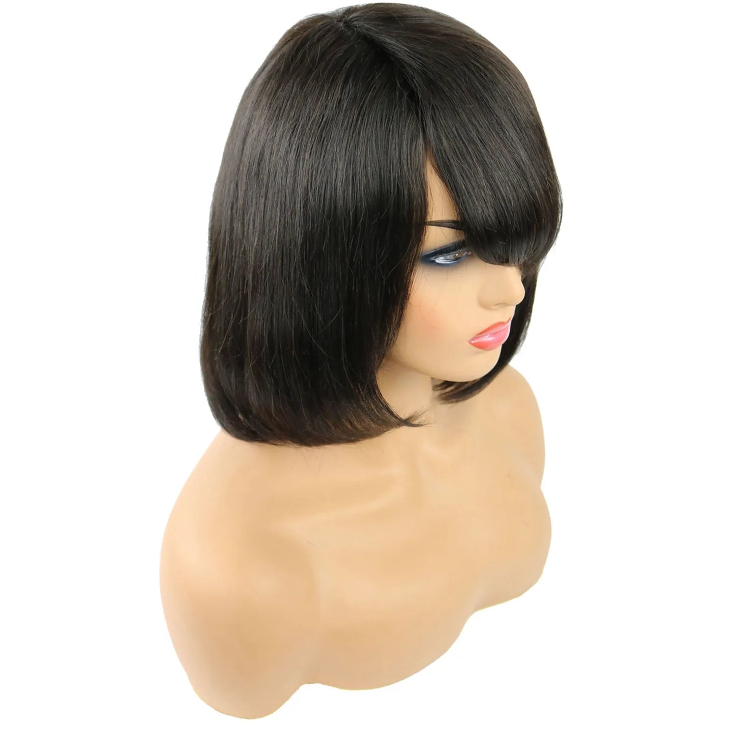 Taraji Henson Short Straight Bob Hair Style Human Hair Capless Wigs 10 Inches