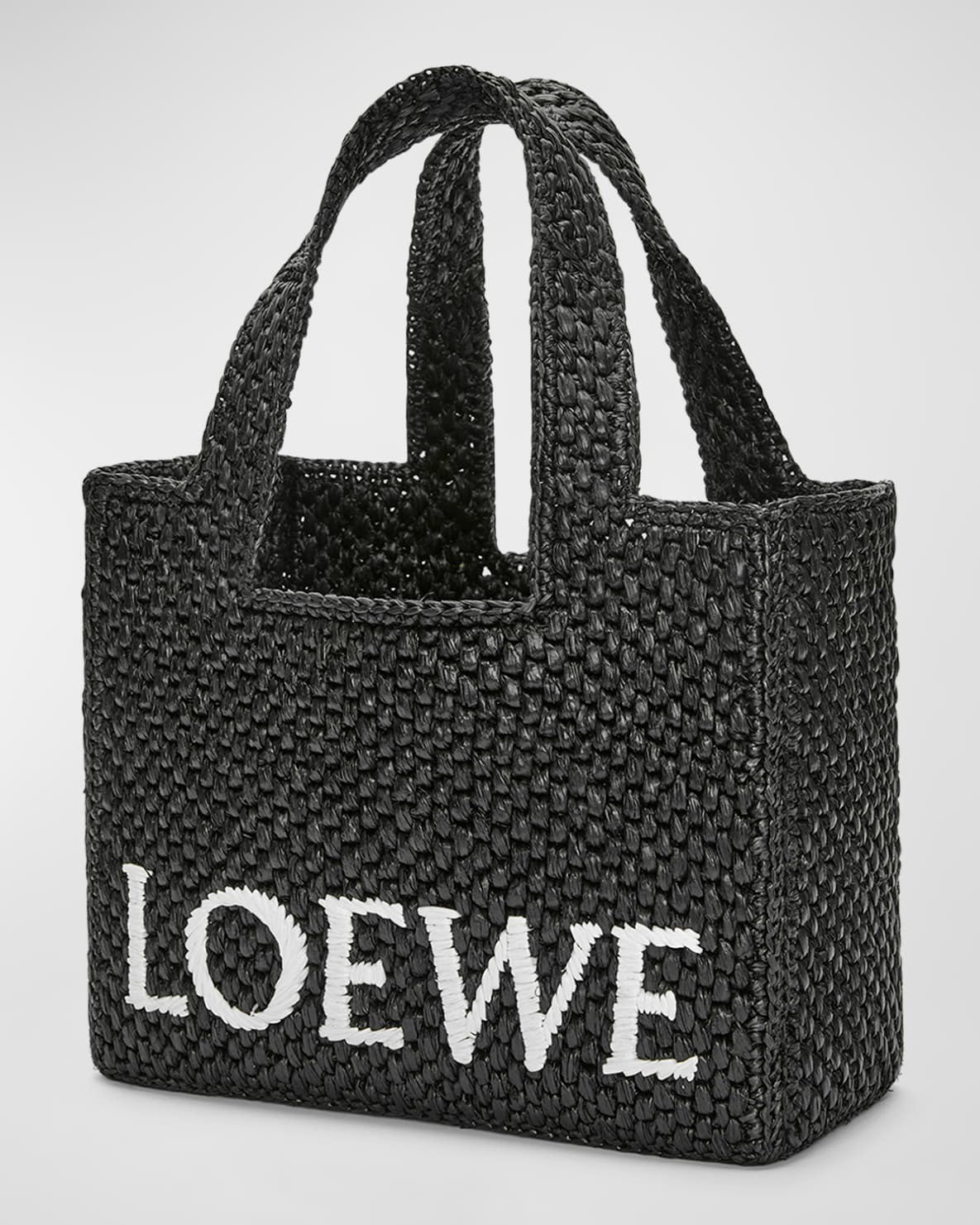 LOEWE x Paula’s Ibiza Font Tote Small Bag in Raffia