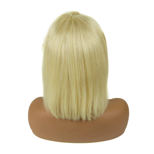 Short Natural Elegant Bob Straight Human Hair Capless Women Wig 10 Inches