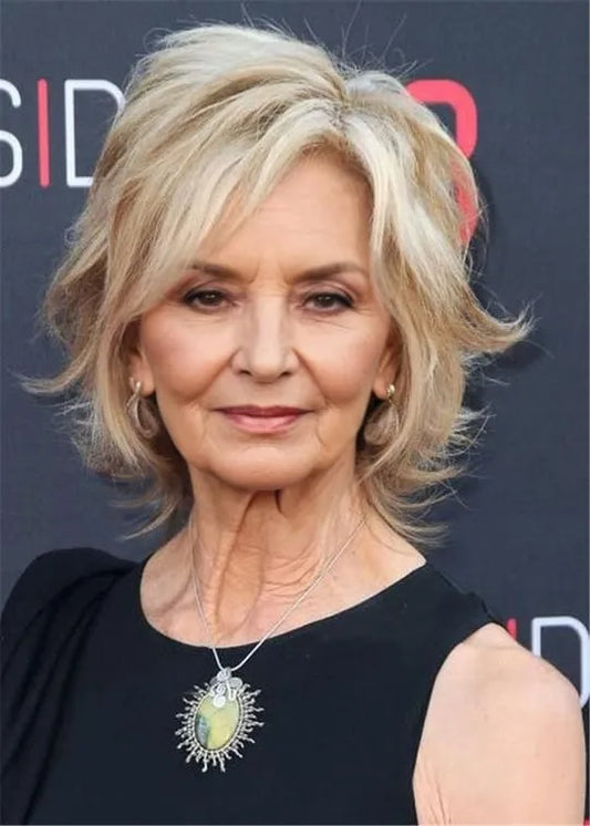 Short Voluminous Shag Hairstyles Wavy Human Hair With For Women Over 50