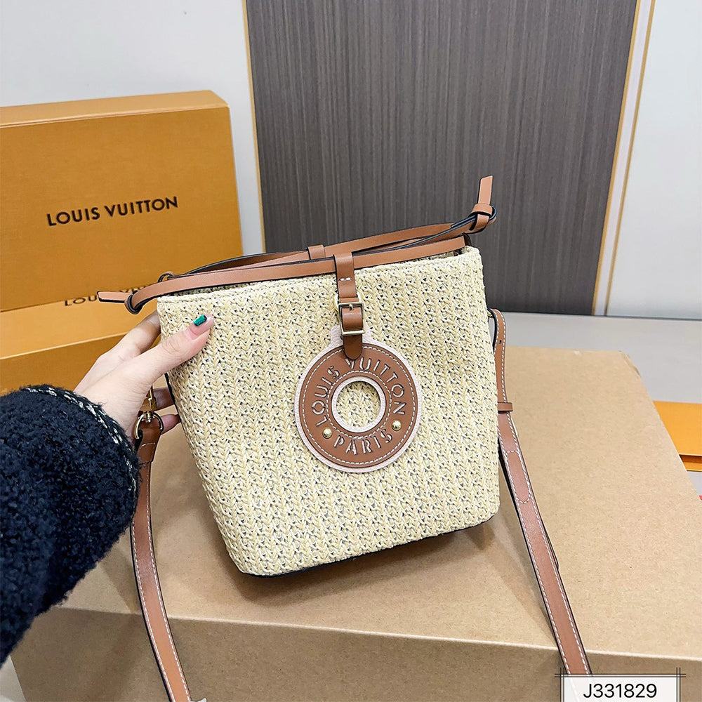 LV Louis Vuitton NOE PURSE Raffia Bucket Bag 18x18cm