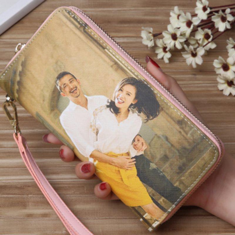 Personalized Photo Leather Wallet - Large