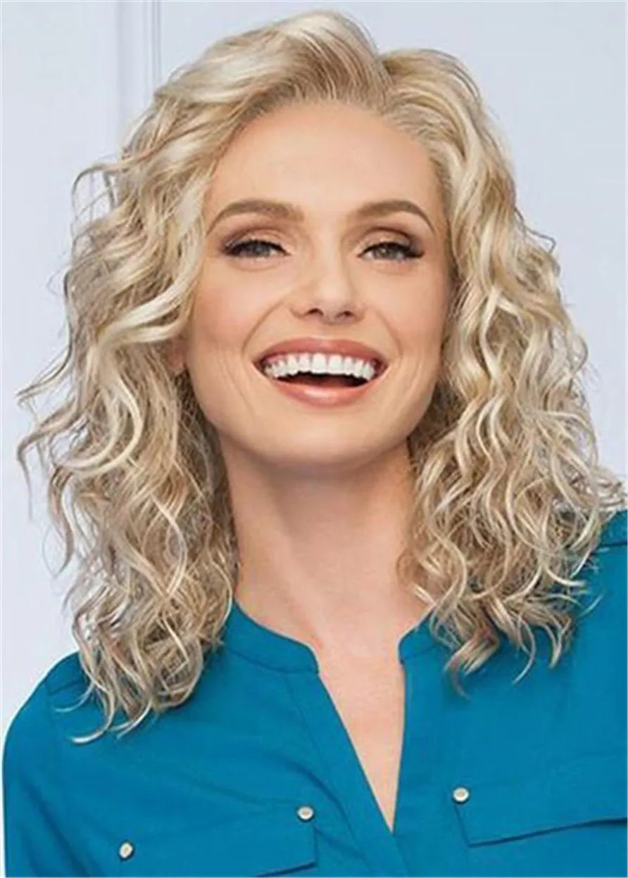 Women Medium Wavy Synthetic Capless Wigs 14 Inches
