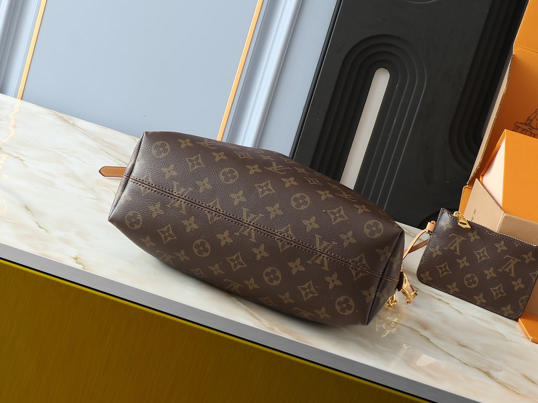 Lv Bag with Metallic Luster Handbag Shoulder Bag 28 x 20 x 11.5cm