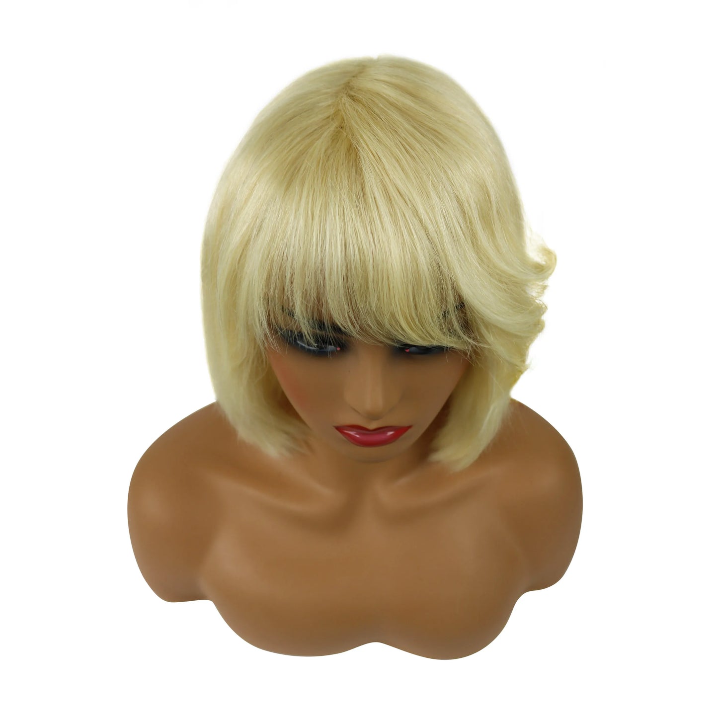 Short Natural Elegant Bob Straight Human Hair Capless Women Wig 10 Inches