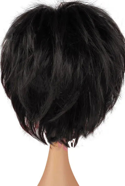 Fluffy Elegant Natural Short Straight  100% Real Human Hair Wig 8 Inches