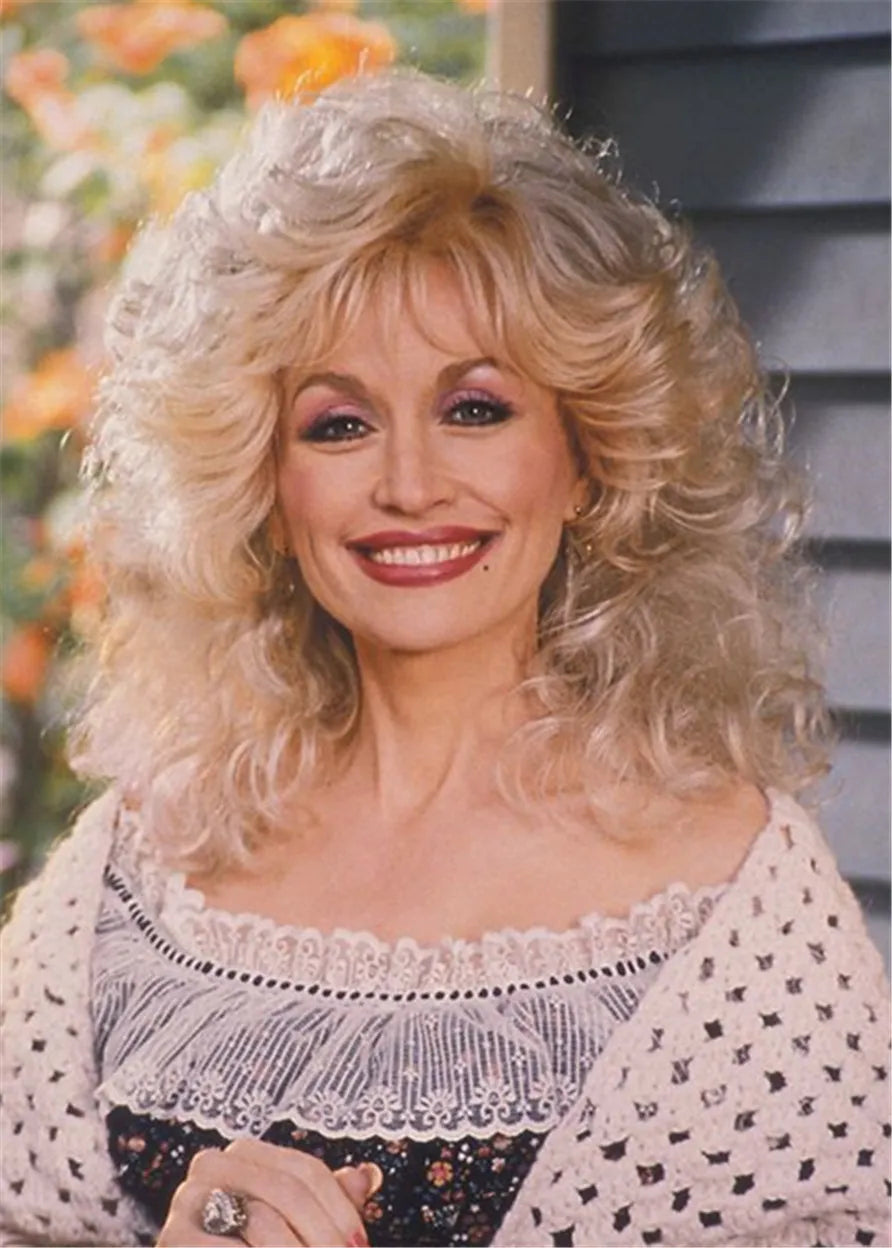 Dolly Parton Out Layer Cut Synthetic Hair Women Wig