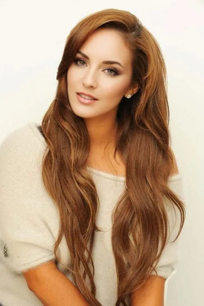 Extra Long Loose Wavy 100% Remy Human Hair Lace Front Wigs 26 Inches