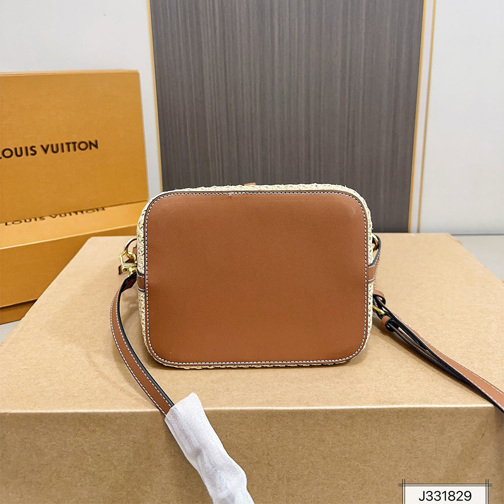 LV Louis Vuitton NOE PURSE Raffia Bucket Bag 18x18cm