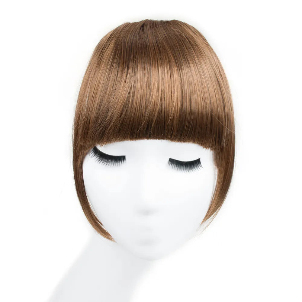 Clip In Hair Bangs Hairpiece Synthetic Blunt Bangs Hair Piece