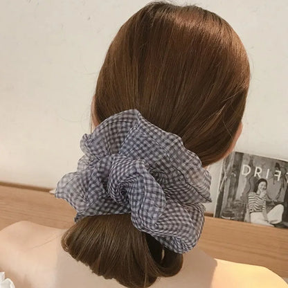 Korean Style Lady/Women's Plaid Pattern Yarn Material Hair Rope Accessories