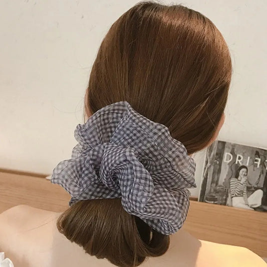 Korean Style Lady/Women's Plaid Pattern Yarn Material Hair Rope Accessories