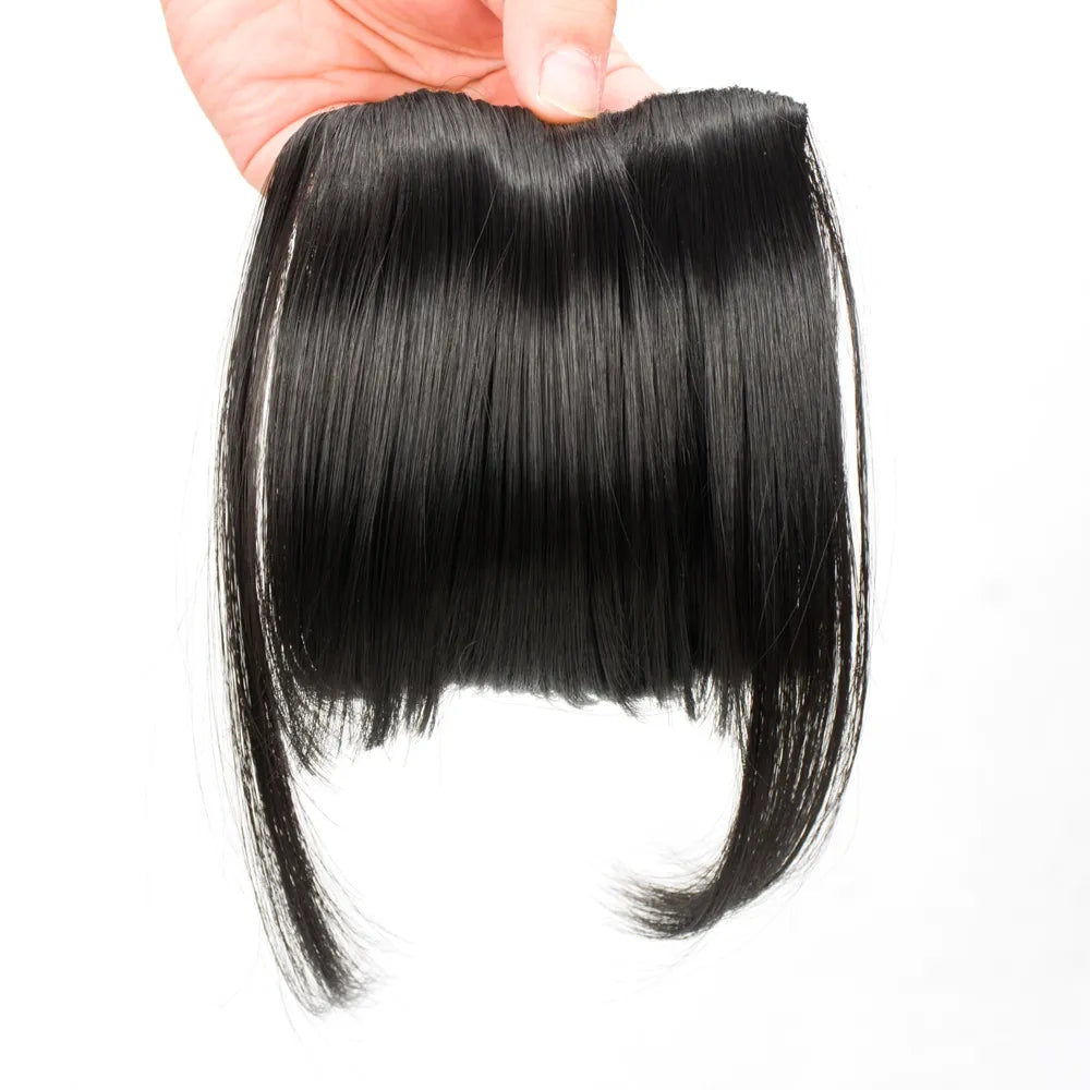 Clip In Hair Bangs Hairpiece Synthetic Blunt Bangs Hair Piece