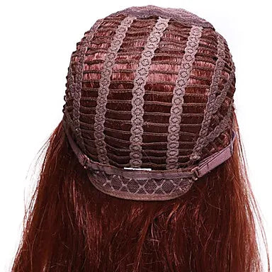 Fashionable Carefree Long Straight Red Wig 18 Inches 100% Human Hair