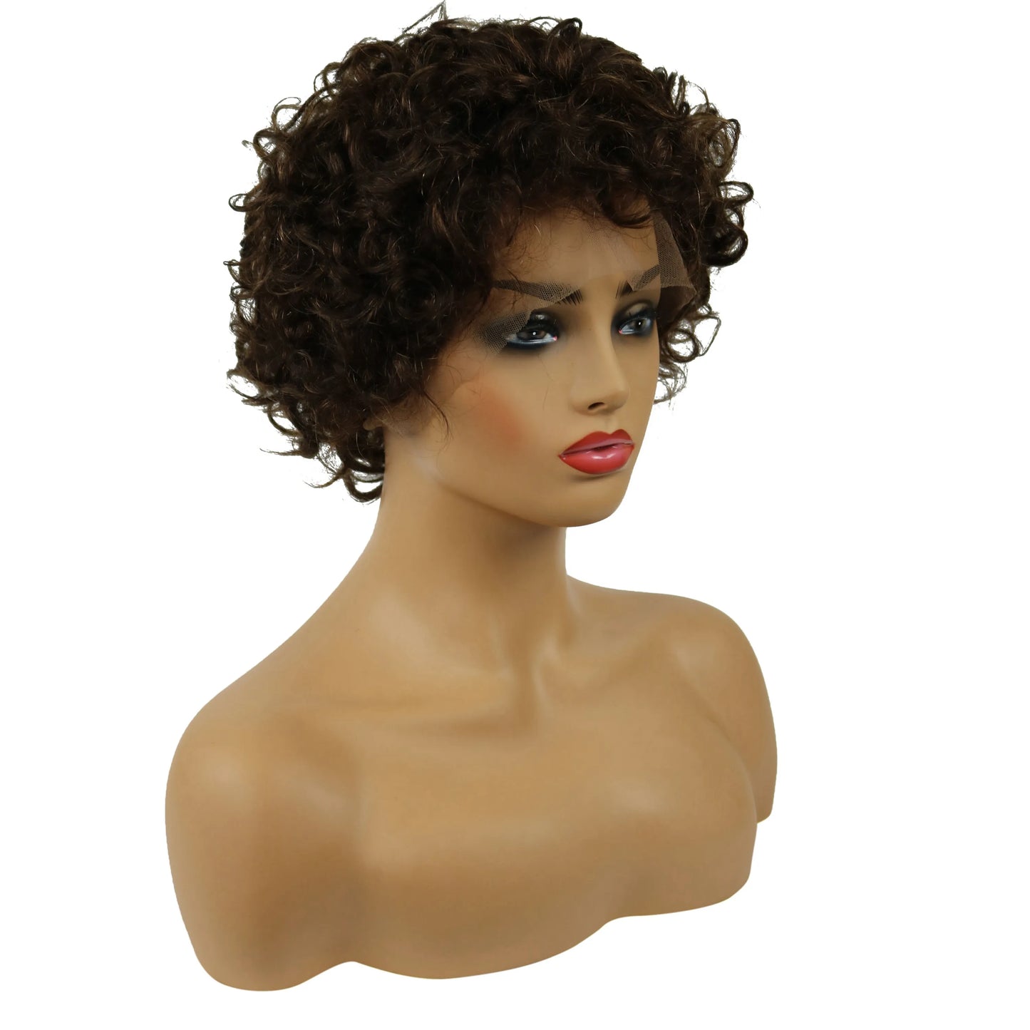 Short Curly Human Hair Full Lace Wigs for Black Women