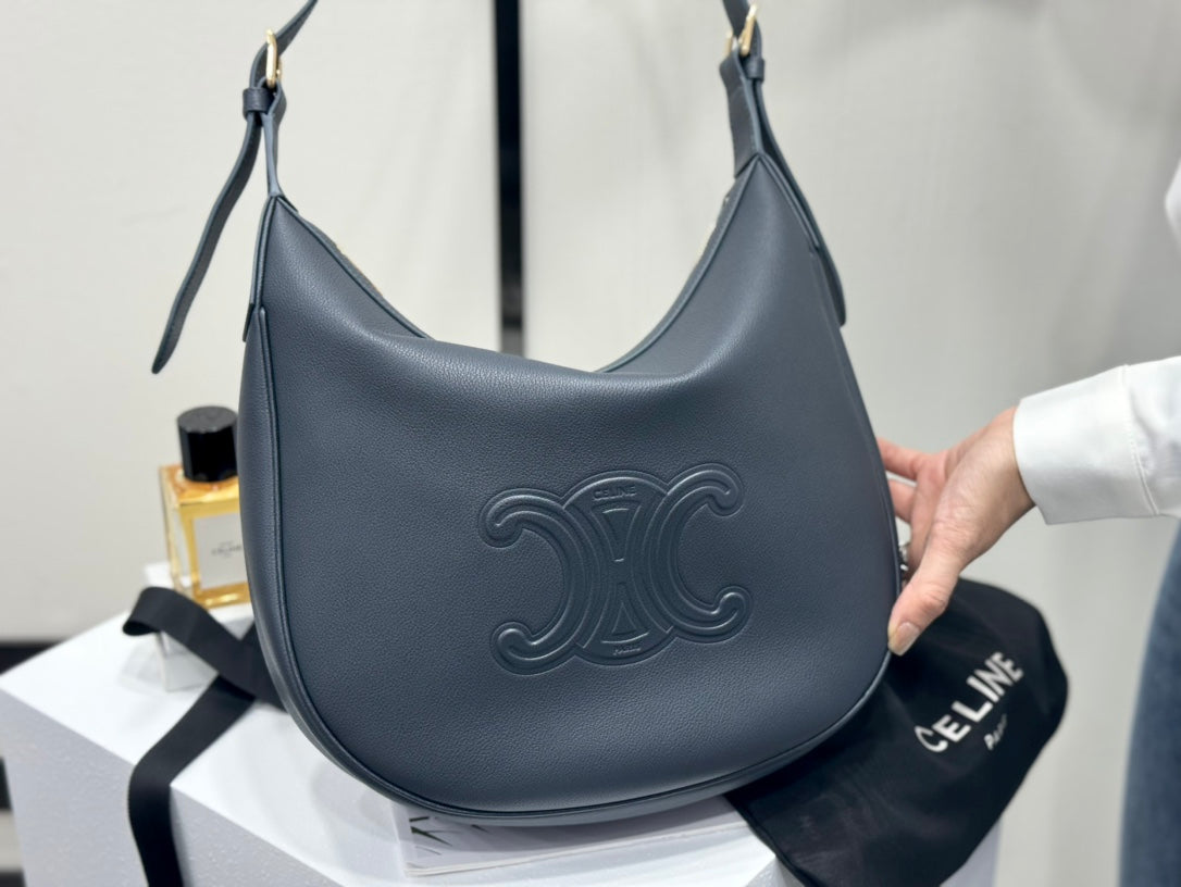 Celine Heloise Bag in Supple Calfskin Gray 30 x 28.5 x 8cm