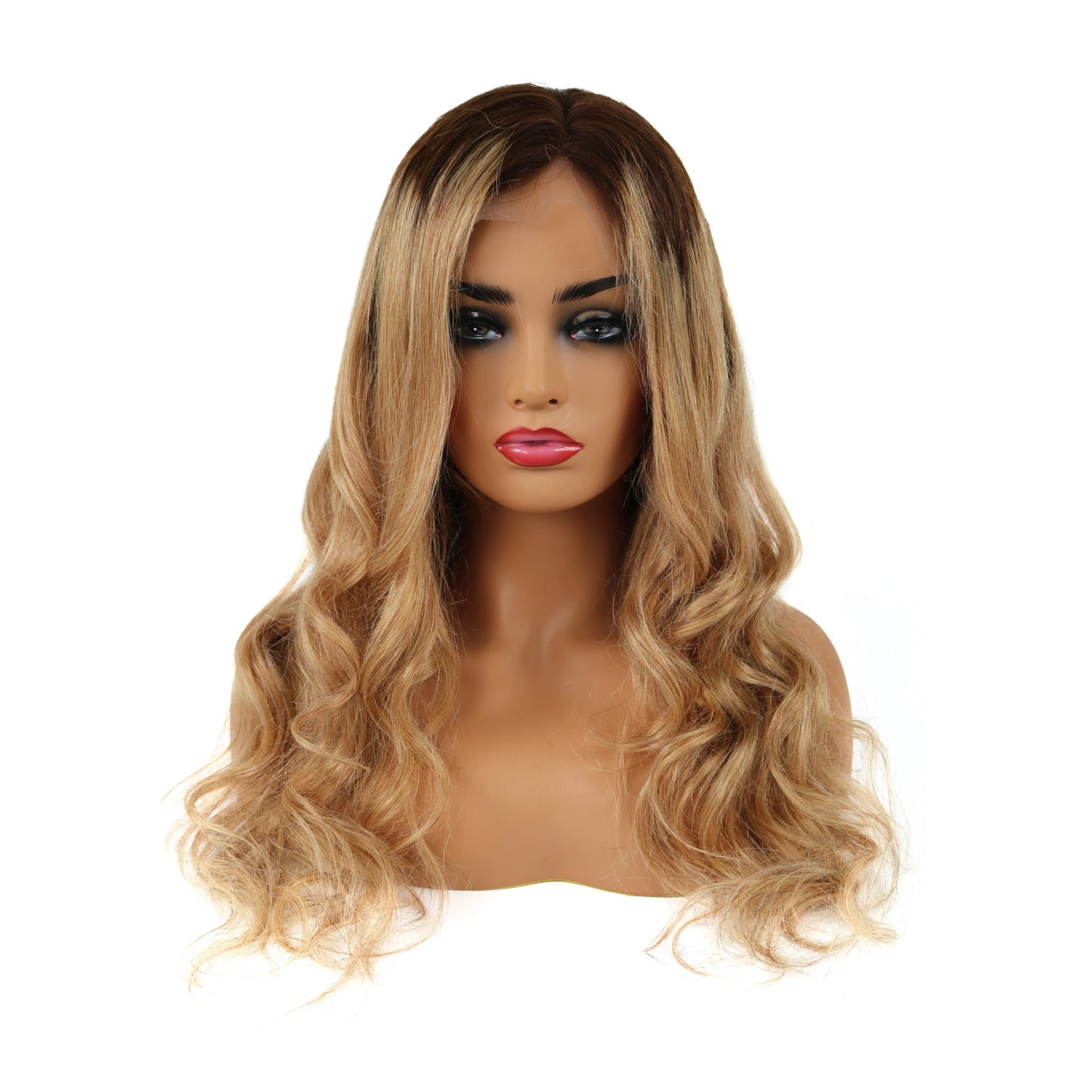 Attractive Ombre Long Wave 22 Inches Human Remy Lace Wig