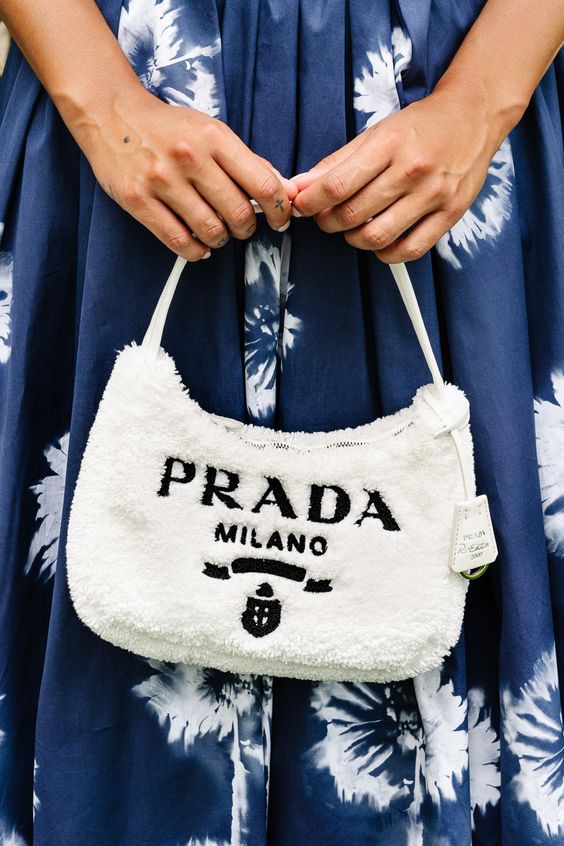 Prada Terry Cloth Mini Bag In white