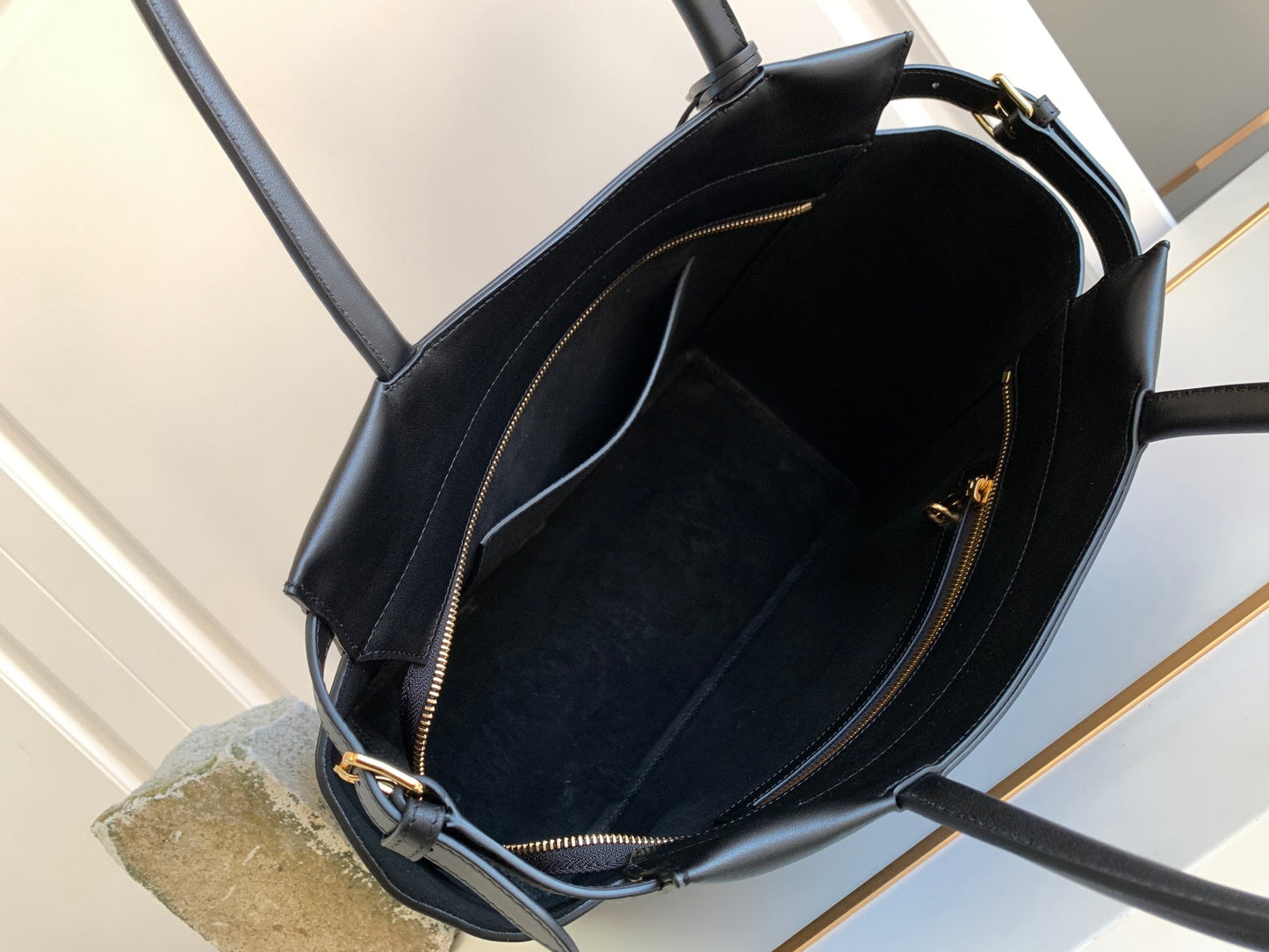 Celine Medium Cabas Bourgeoi black handbag