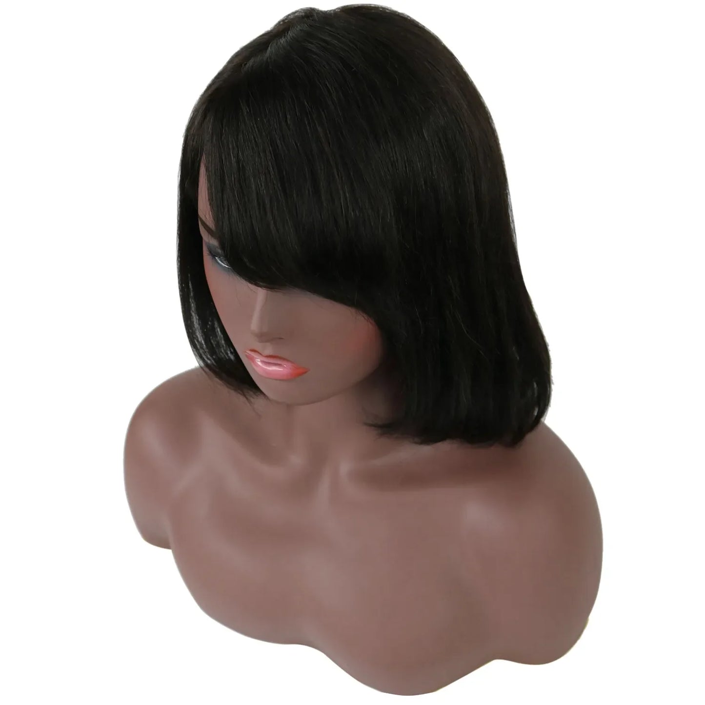 Taraji Henson Short Straight Bob Hair Style Human Hair Capless Wigs 10 Inches