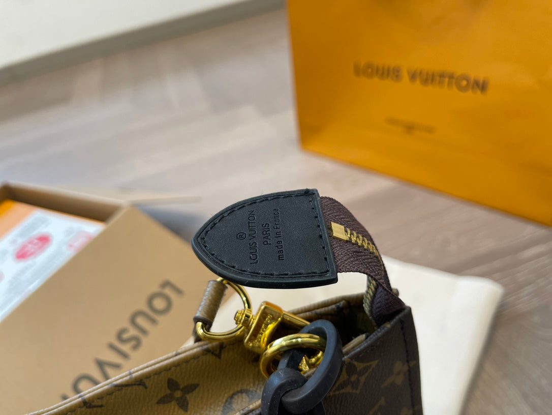 LV Toiletry Pouch 26 in Monogram Reverse Canvas with Wide Shoulder Strap