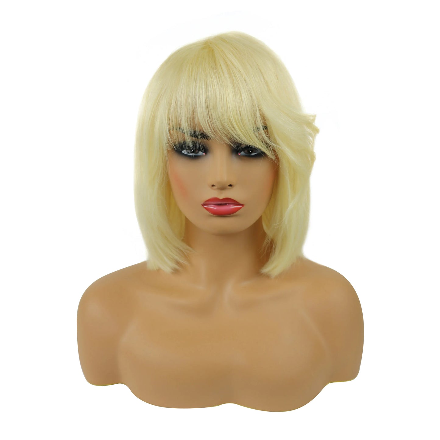 Short Natural Elegant Bob Straight Human Hair Capless Women Wig 10 Inches