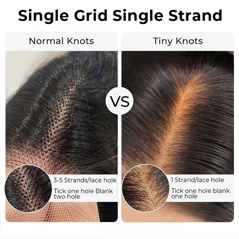 C Part Design Pre-Bleached Knots Human Hair