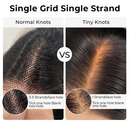 C Part Design Pre-Bleached Knots Human Hair